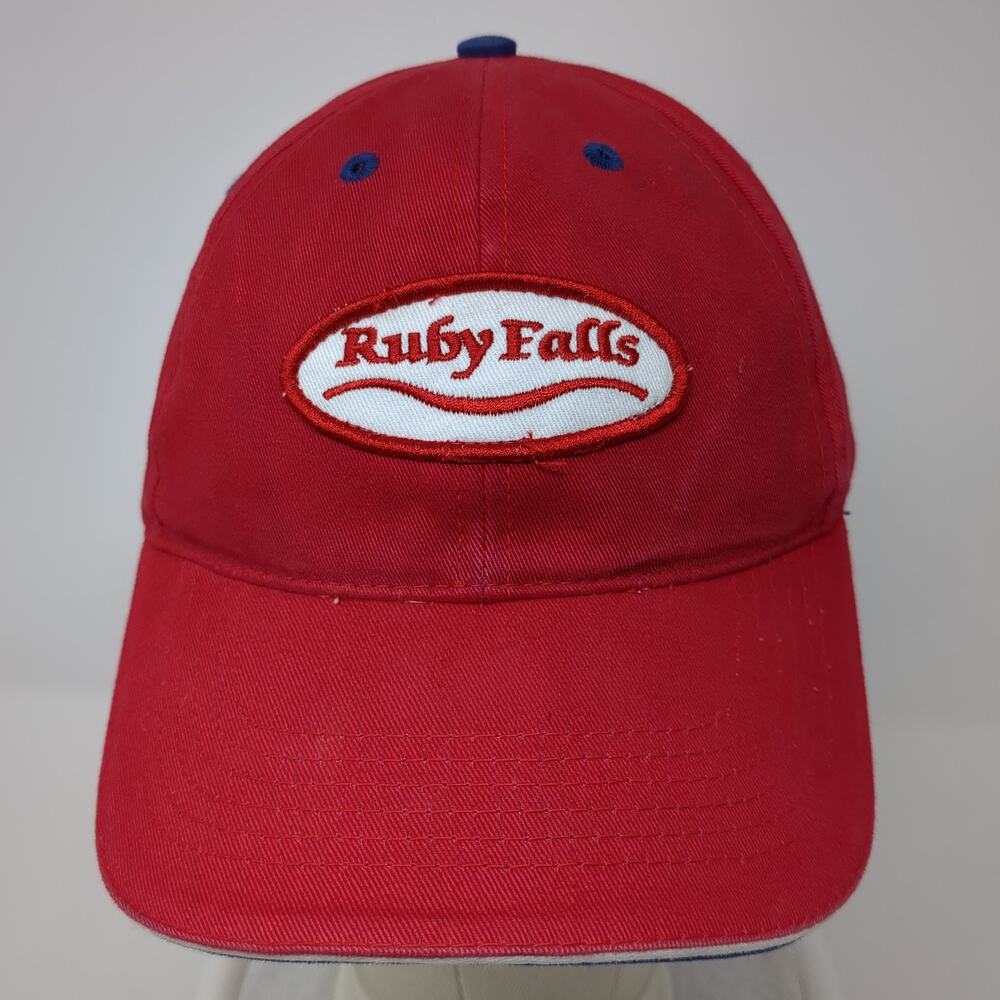 Ruby Falls Strapback Baseball Cap Red One Size Ad… - image 2